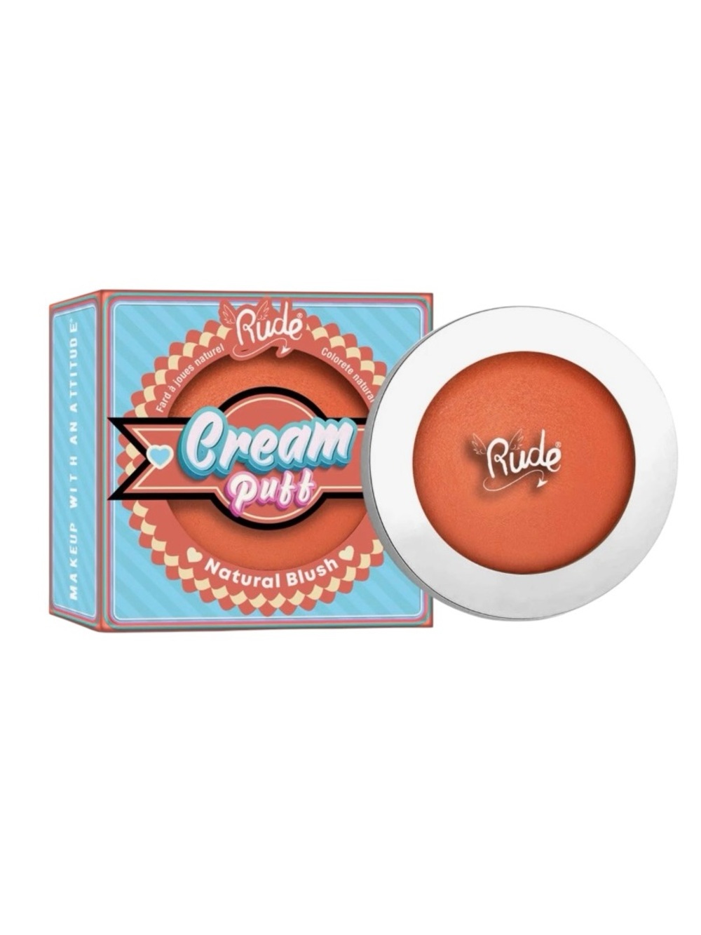 New Rude Cosmetics Creamsicle Cream Puff Smooth Long Lasting Natural Blush